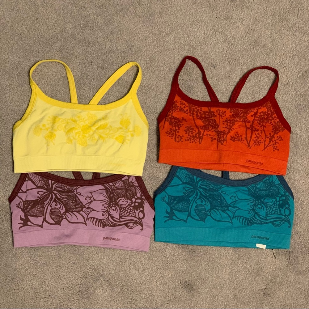 FOUR Patagonia sports bras - XS - yellow, purple, blue, orange/red